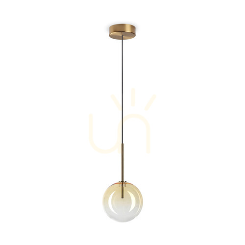 Check Pendant Light Ideallux Equinoxe SP1 D15 Ambra Sfumato Glass Chrome 345345