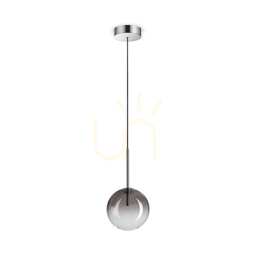 Check Pendant Light Ideallux Equinoxe 326351 Smoke Glass Chrome 15 cm
