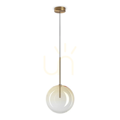 Check Pendant Light Ideallux Equinoxe 326368 Amber Glass Chrome 25 cm