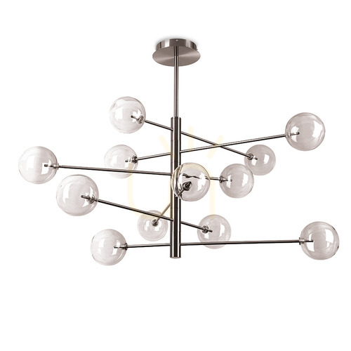 Check Pendant Light Ideallux Equinoxe SP12 Fume Sfumato Chrome Glass 345390