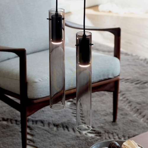 Check Pendant Light Ideallux Flam 345512 Sfumato Glass Chrome LED 10W 6 cm