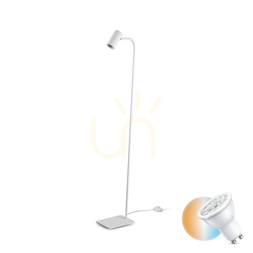 Check Standing Lamp Ideallux Ginger White Metal GU10 122 cm 326665
