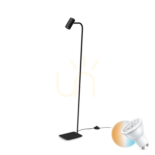Check Standing Lamp Ideallux Ginger Black Metal 122 cm GU10 326658