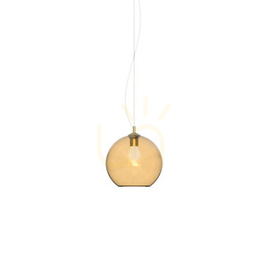 Pendant Light Ideallux NEMO Amber Glass Brass 20 cm 339047 small 0