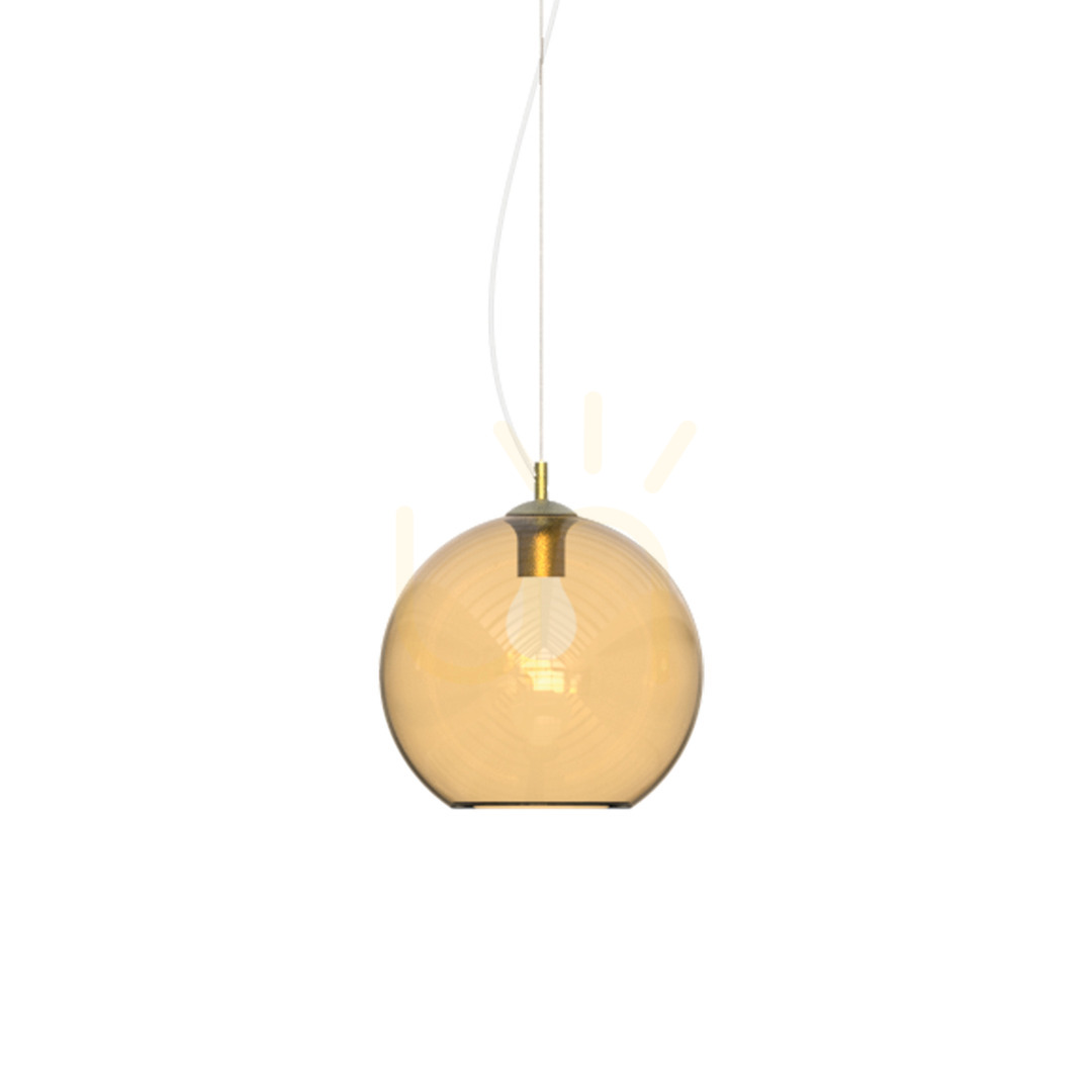 Pendant Light Ideallux NEMO Amber Glass Brass 30 cm 339054