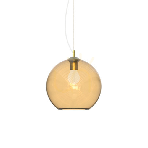 Check Pendant Light Ideallux Nemo Amber Glass Brass 40 cm 339061