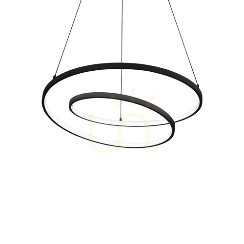Check Pendant Light Ideallux OZ 342382 Black 60 cm LED 4000K