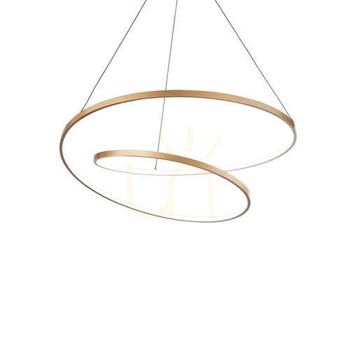 Check Pendant Light Ideallux OZ 342450 Brass LED 80 cm 4000K