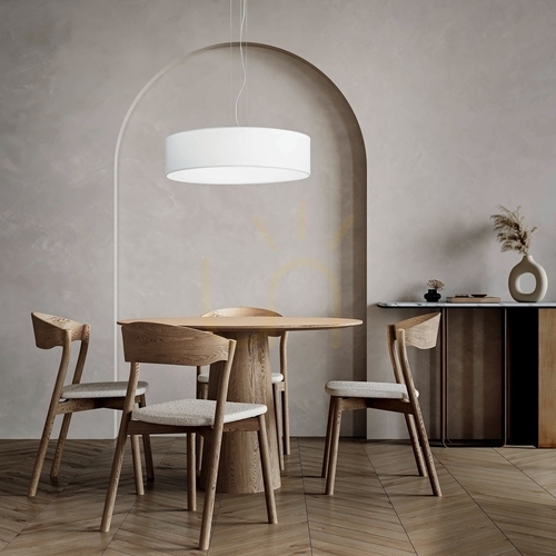 Check Lampshade Ideallux Set Up Slim White Textile D45 H14 345987