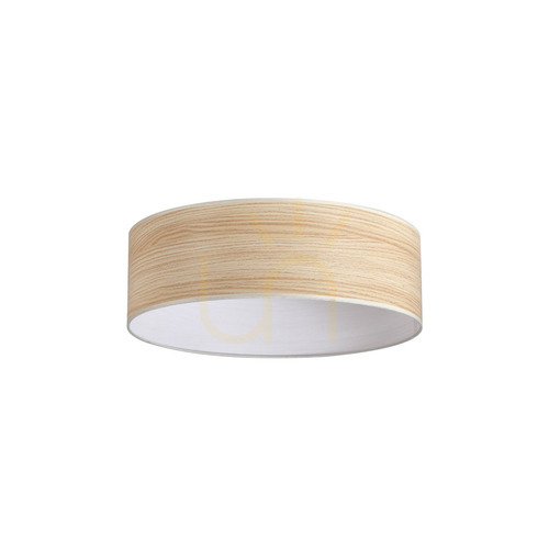 Check Lampshade Ideallux SET UP Slim 339306 textile wood look D45 H14 cm