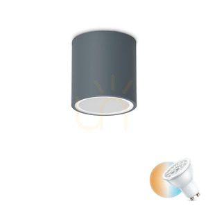 Outdoor Ceiling Light Ideallux TECHO 318110 Anthracite Round GU10 9cm small 0