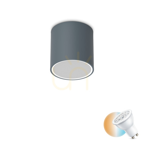 Check External Ceiling Light Ideallux Techo 318103 Anthracite Round 15 cm GU10 IP66