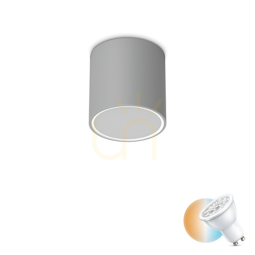 Check Outdoor Ceiling Light Ideallux Techo 342702 Grey Round 15 cm GU10