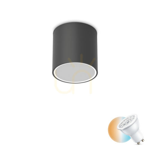 Check Outdoor Ceiling Light Ideallux Techo 342719 Black Round 15 cm GU10 IP66