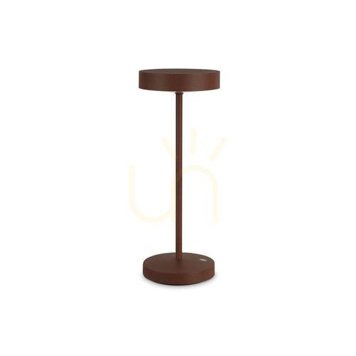 Check Table Lamp Ideallux Toffee Brown Glass Metal LED 32 cm 347868