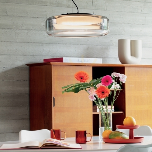 Check Pendant Light Ideallux Topico 333045 LED 28W Glass Black 45 cm