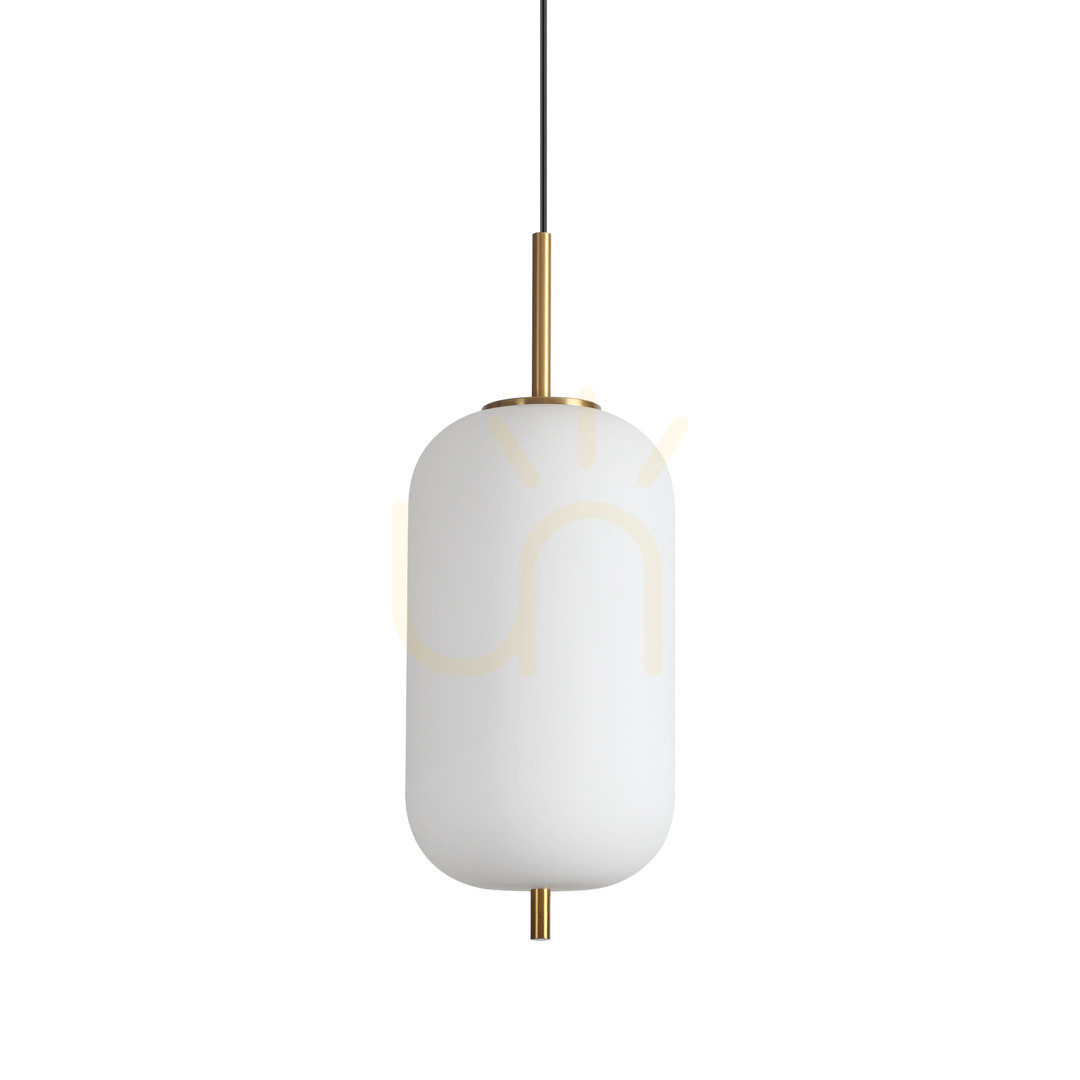 Pendelleuchte Ideallux Umile SP1 weiß Glas Messing LED 20W 314952