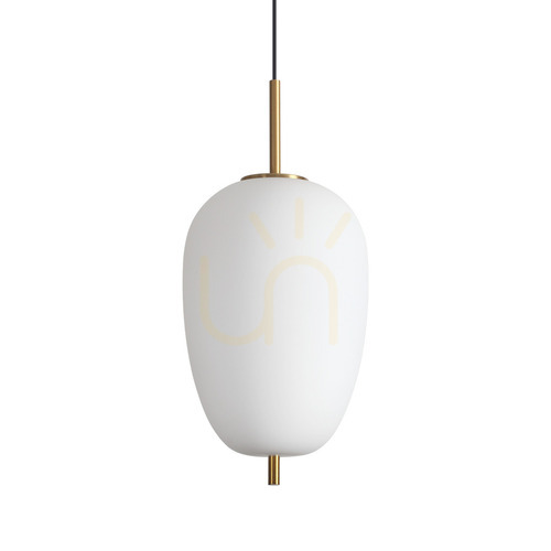 Check Pendant Light Ideallux UMILE White Glass Brass 27 cm LED 20W 314945