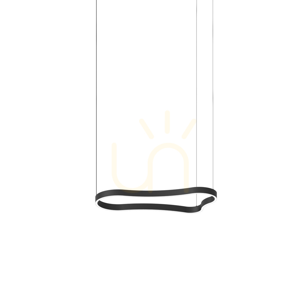Pendant Light Ideallux Waves Black LED 37W 94.2 cm 345215