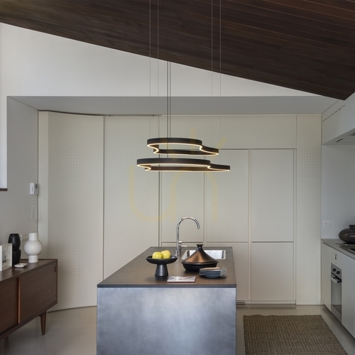 Check Pendant Light Ideallux Waves 2 Black LED 125.4 cm 345246