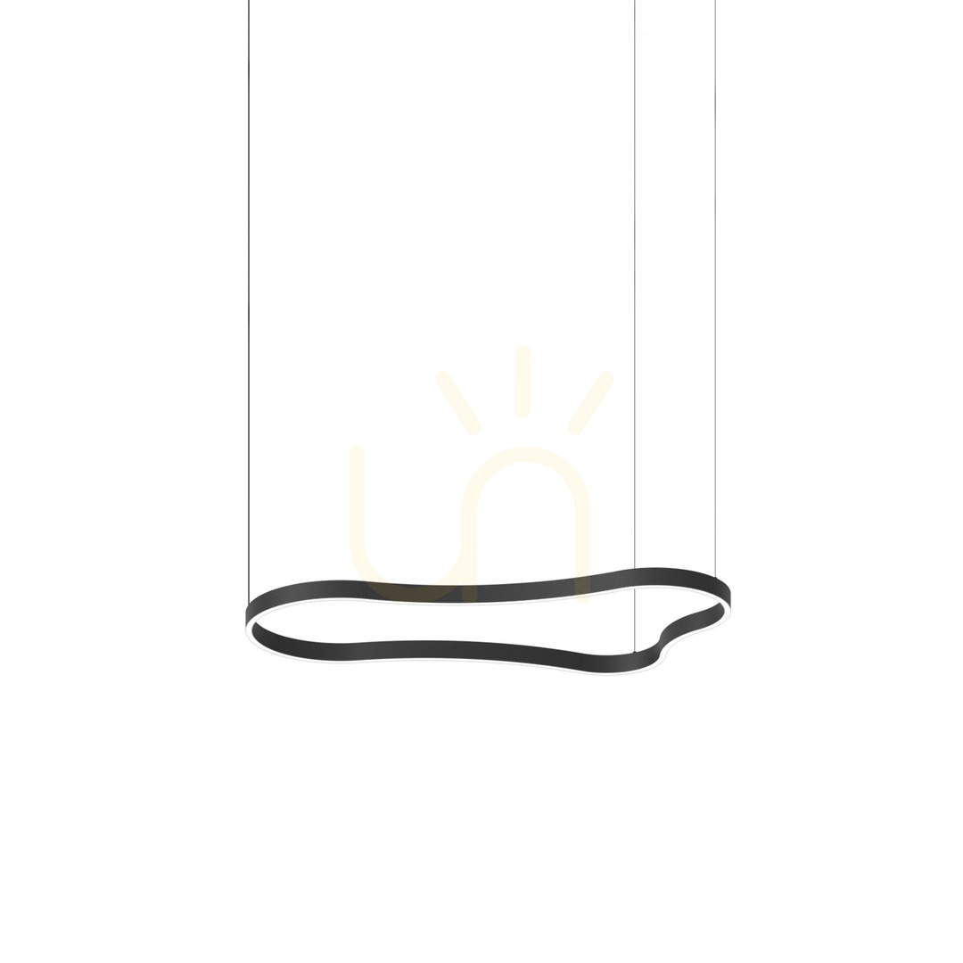 Pendant Light Ideallux Waves 2 Black LED 125.4 cm 345246