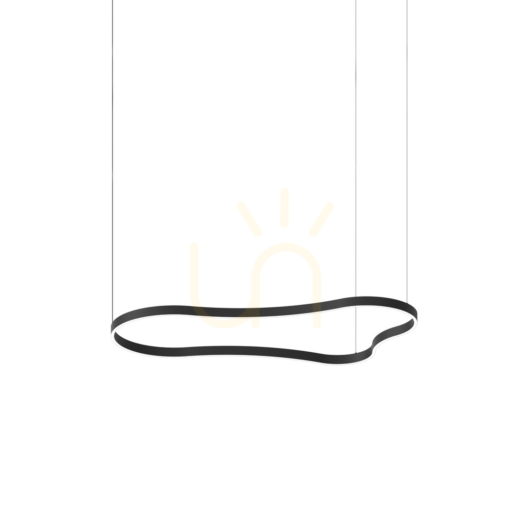 Pendant Light Ideallux Waves 3 Black LED 54W 345277