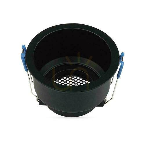 Check V-TAC VT-9001RD GU10 deep anti-glare recessed frame, honeycomb louvre, black, ø9 cm, IP20