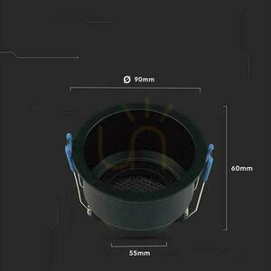 V-TAC VT-9001RD GU10 deep anti-glare recessed frame, honeycomb louvre, black, ø9 cm, IP20 small 2