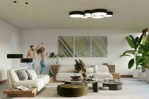 Ceiling lamp ARENA black Sollux small 9