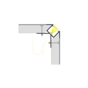 LUMINES CANTO LED corner profile 1 m, silver anodised, non-perforated small 7