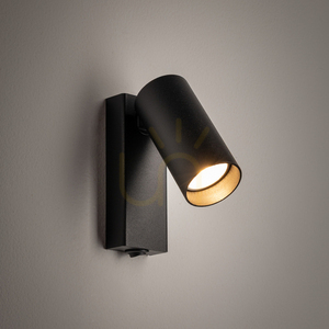 Black wall lamp with switch FOURTY 11763 Nowodvorski small 1