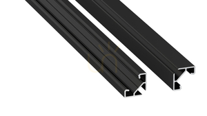 LED profile LUMINES type ajar black anodized 2 m small 0