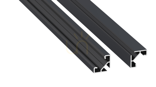 Check LED profile LUMINES type ajar Rock Anthracite lacquered 2 m