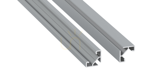 Check LED profile LUMINES type ajar silver anodized 2 m