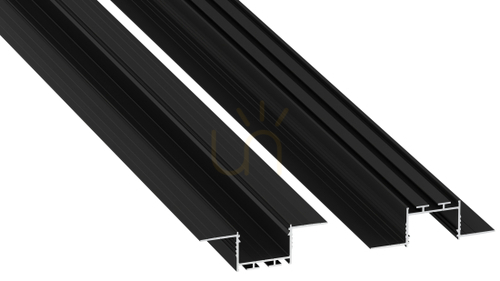 Check LED profile LUMINES type akin black anodized 2 m