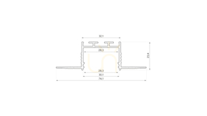 LED profile LUMINES type akin black lacquered 2 m small 1