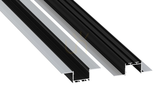 Check LED profile LUMINES type akin black lacquered 2 m