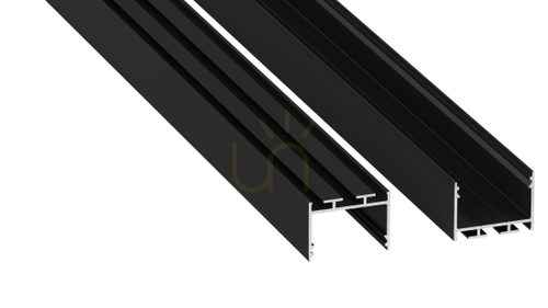 Check LED profile LUMINES type alba black lacquered 2 m