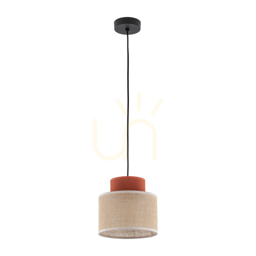 Check Duo Jute Brown Pendant Lamp 1