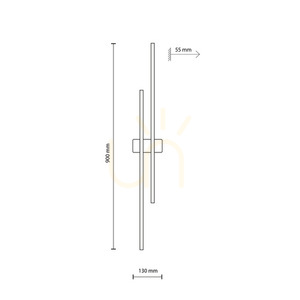 Flash Wood Pine Wall lamp 2 Led small 6