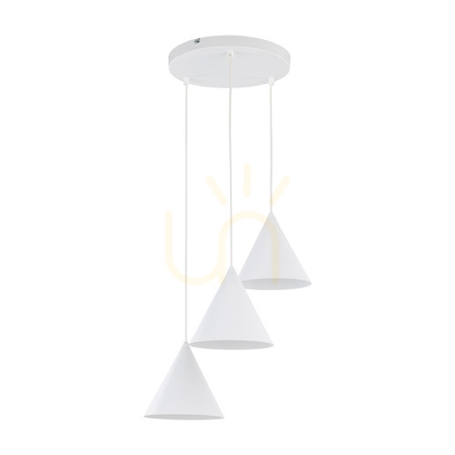 Check Cono White Pendant Lamp 3 Circle