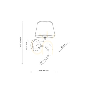 Maja Black Wall lamp 2 E27 + G9 small 7