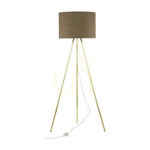 Check Umberto Brown Gold Floor Lamp 1