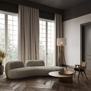 Grand Walnut Floor Lamp small 1