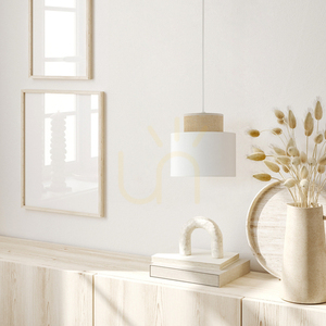 Duo White Jute Pendant Lamp 1 small 2