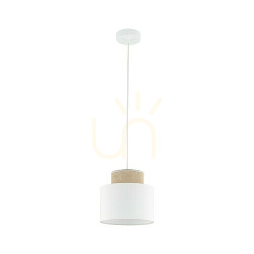 Check Duo White Jute Pendant Lamp 1
