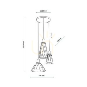 Modesto Black Hanging Lamp 3 Circle small 7