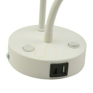 Maja White Wall lamp 2 E27 + G9 + Usb small 3