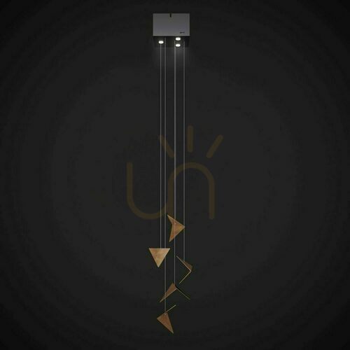 Check Gie El ELEMENTS FINE Gold Loft-Style Pendant Light, 3xG9 LED, LGH1002