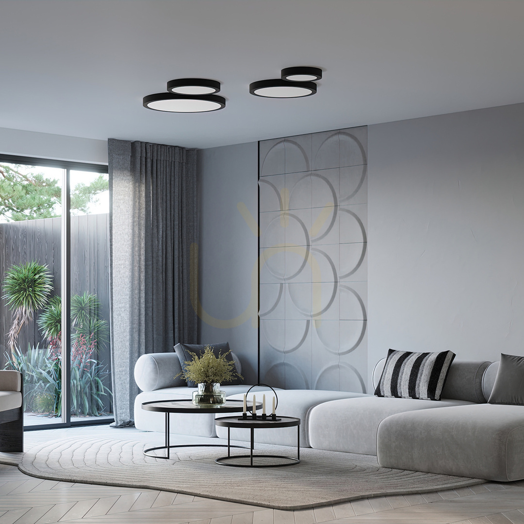 Show Ceiling lamp ONYX 30 black LED 3000K Sollux Ceiling lamp ONYX 30 black LED 3000K Sollux